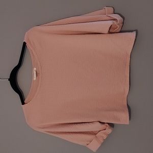 Ribbed cropped blouse